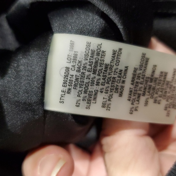 Elie Tahari nwt pinstriped storm dress black white merino wool knit sleeves - Picture 9 of 9